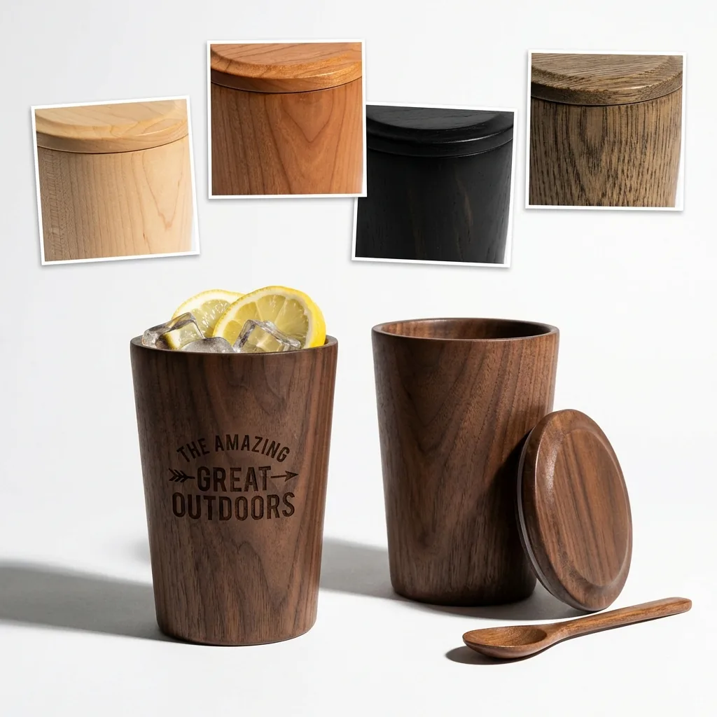 The Great Outdoors Carved Wood Coffee Set